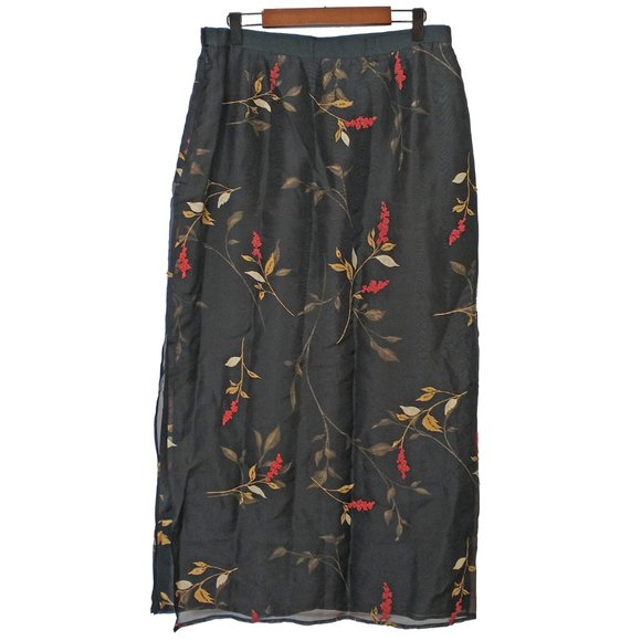 Gorgeous Doncaster Black Beaded Silk Maxi Skirt - Size 12 - Picture 3 of 4